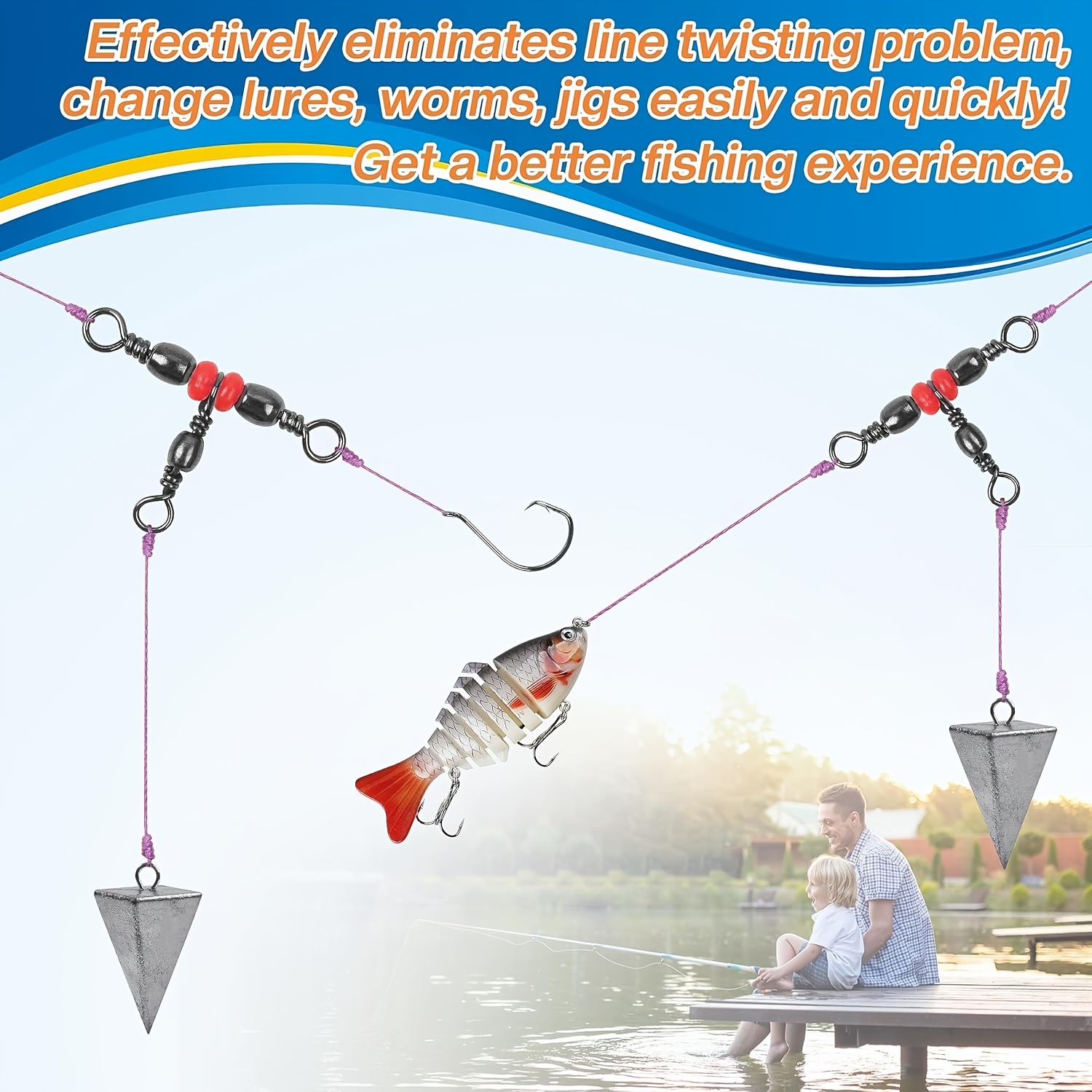 3 Three Way Swivels,Triple Swi - Fishing Rod Building Kit review and price